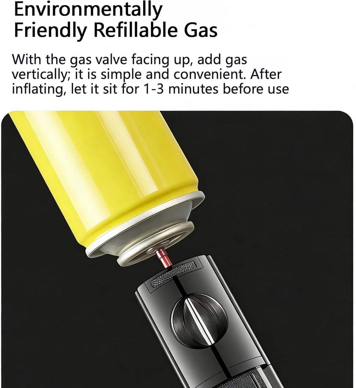 4-in-1 Cigar Torch Lighter Set with V Cutter, Punch and Holder, Windproof Triple Jet Refillable Butane Lighter Kit with Present Box, Adjustable Flame (Gas Not Included)