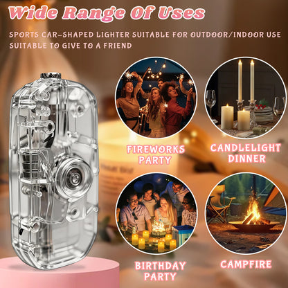 Transparent Decompression Windproof Lighter with DIY Stickers&Gift Box(No Gas)