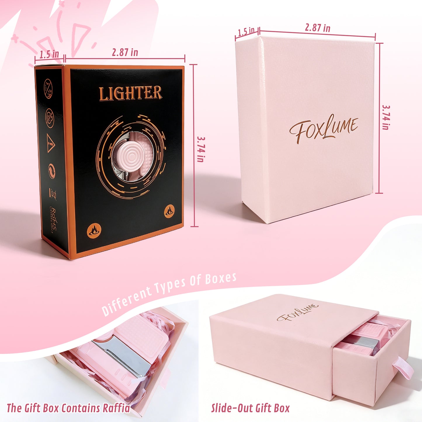 Ladies's  Fingertip Gyroscope Butane Lighter-Metallic Texture, Elegant Gifts [Without Butane]