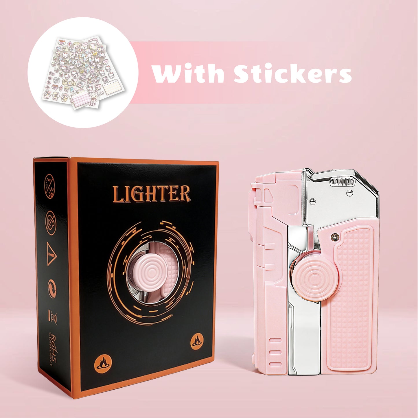 Ladies's  Fingertip Gyroscope Butane Lighter-Metallic Texture, Elegant Gifts [Without Butane]