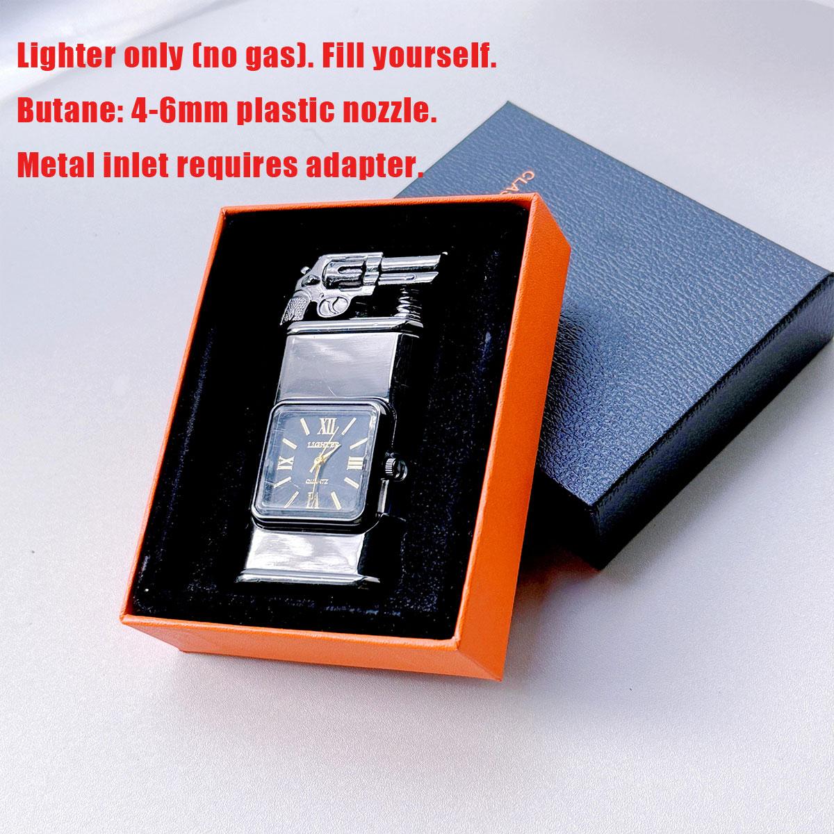 Dual Flame Windproof Lighter | Gun-shaped Head | Dragon-shaped Head