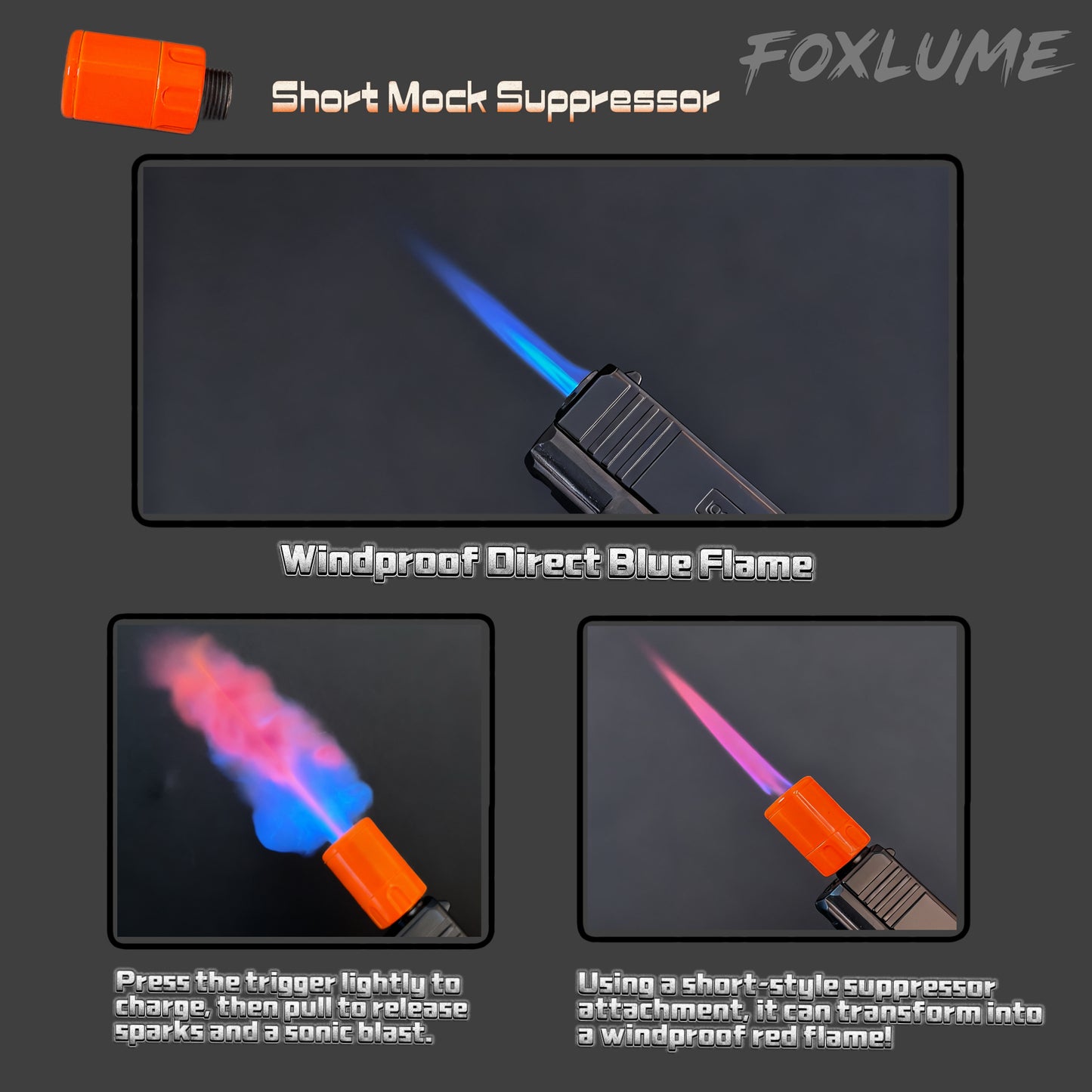 [FoxLume] Glock-Shaped Windproof Lighter [Without Fuel]