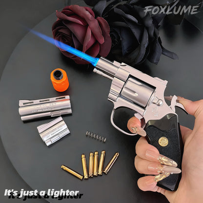 Foxlume Revolver Windproof Metal Lighter | Adjustable & Refilable | Fuel Not Included