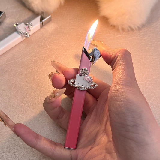 Foxlume Lipstick Lighter: Windproof, Metal, Adjustable Flame[Refill Butane Needed]