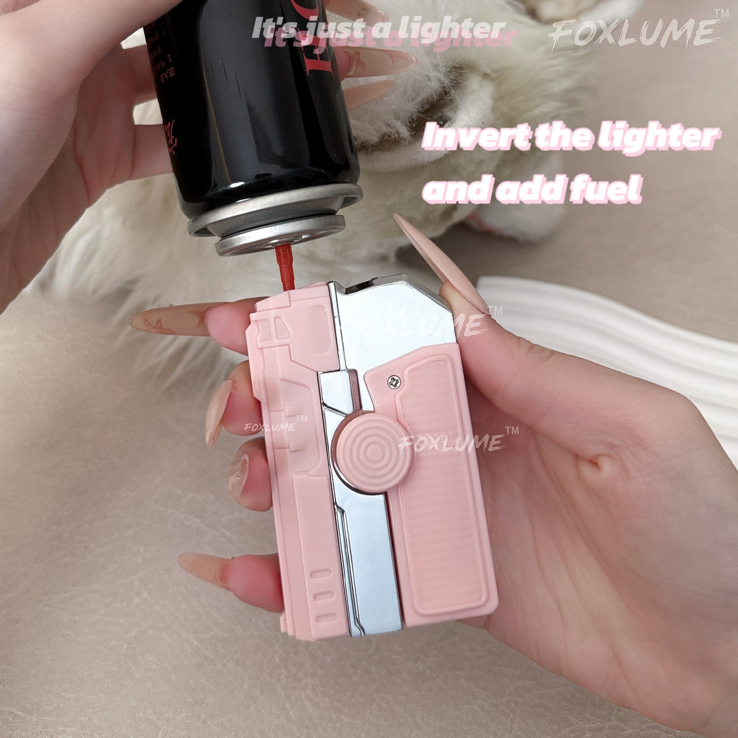 Elegant Fidget Lighter:-Foldable Windproof Flame with Gyroscope for Stress Relief