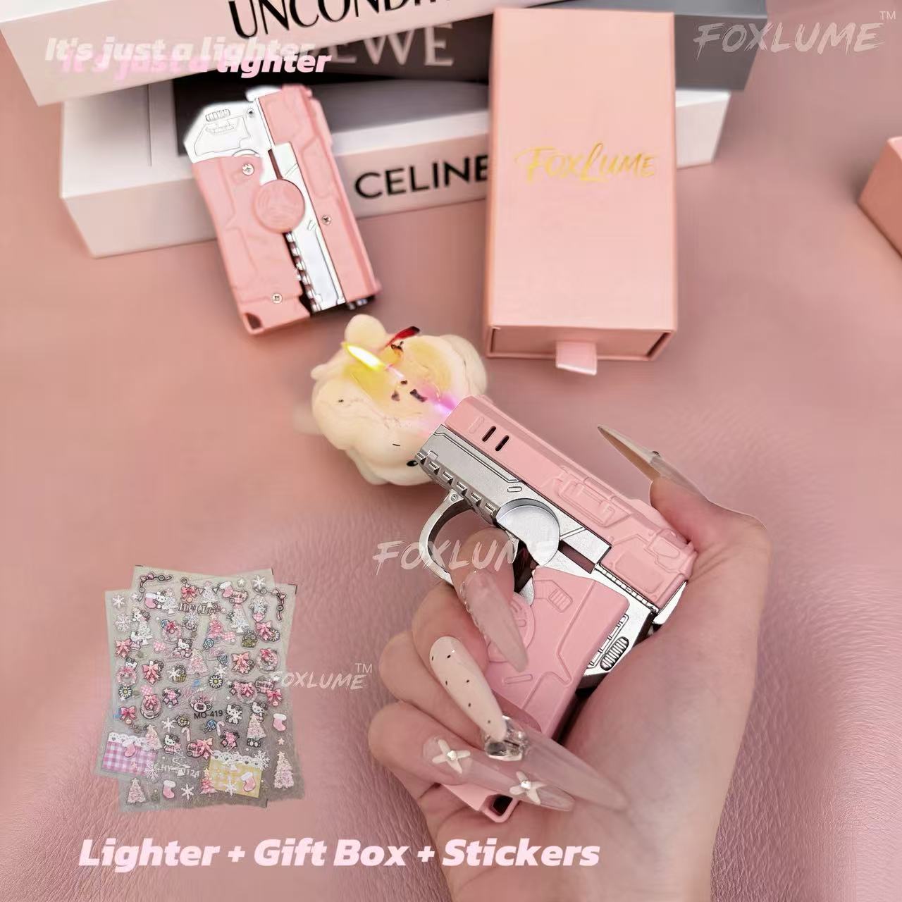 Elegant Fidget Lighter:-Foldable Windproof Flame with Gyroscope for Stress Relief