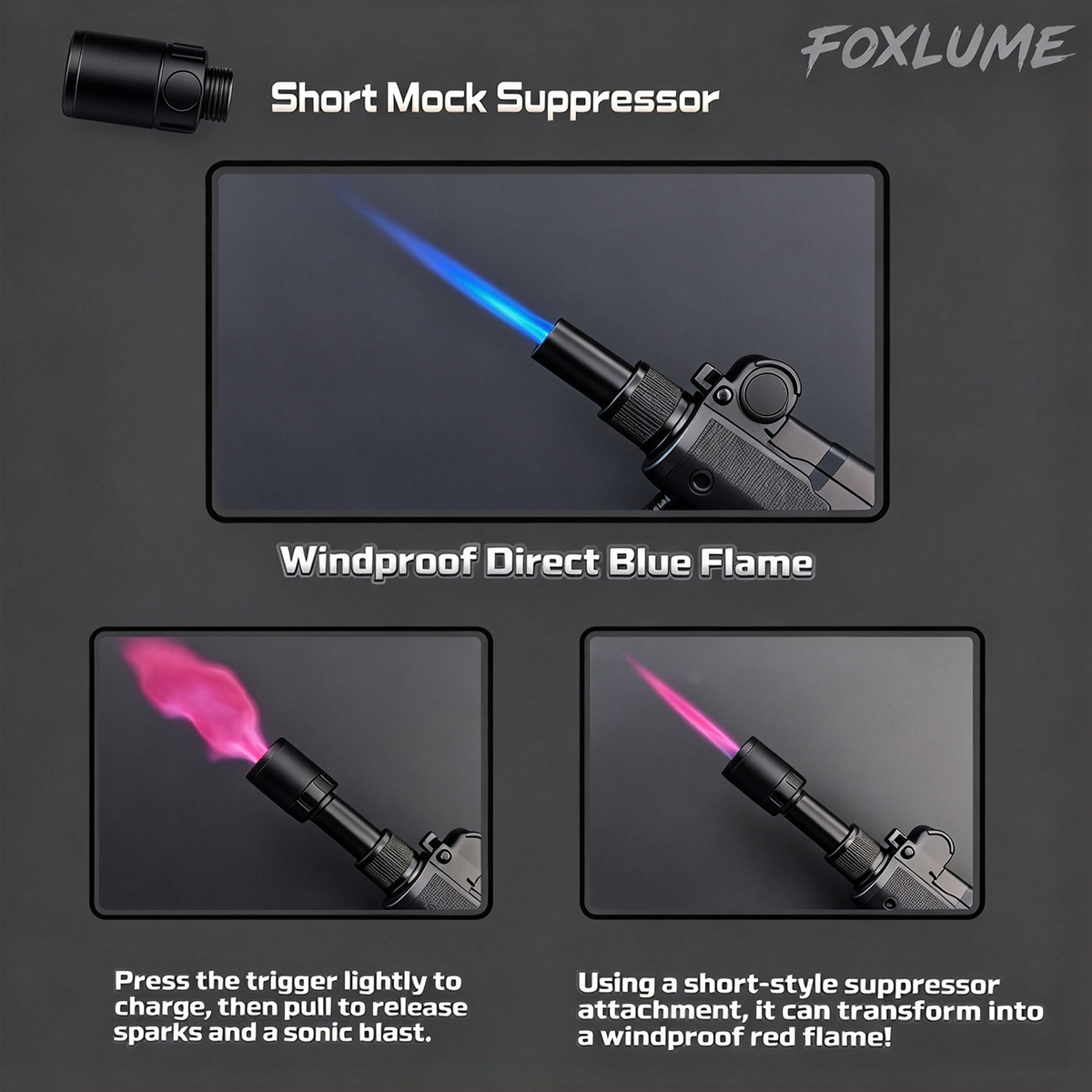 [FoxLume] Uzi Windproof Butane Lighter