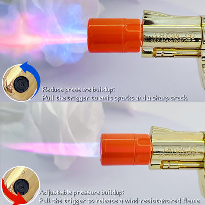Foxlume Revolver Windproof Metal Lighter | Adjustable & Refilable | Fuel Not Included