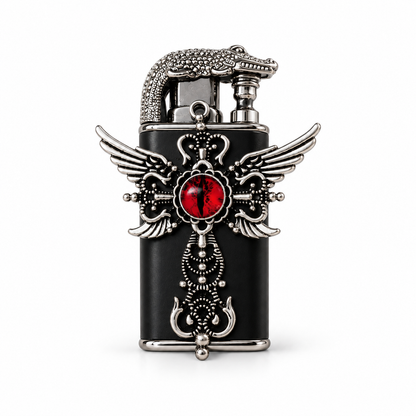 Cute&Elegant style Bow Dual-Flame Lighter with Rhinestone Accent, Decorative Metal Pocket Lighter, Pink & White,Black( No Fuel Included)