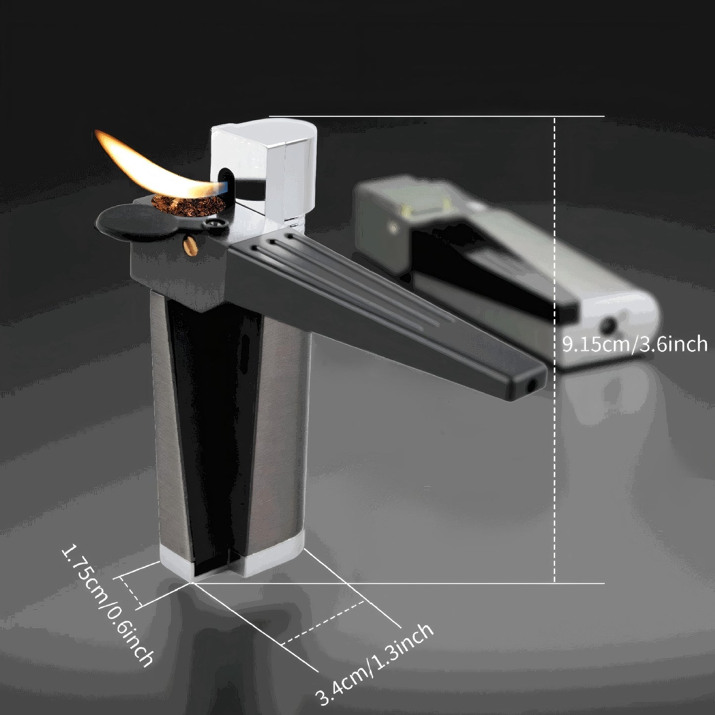 [Foxlume]Windproof 2 in 1  Lighter Refillable Folding with Adjustable Flame .  Refill Hook,  Replacement Filter,Outdoor Adventures.(Not inflated)