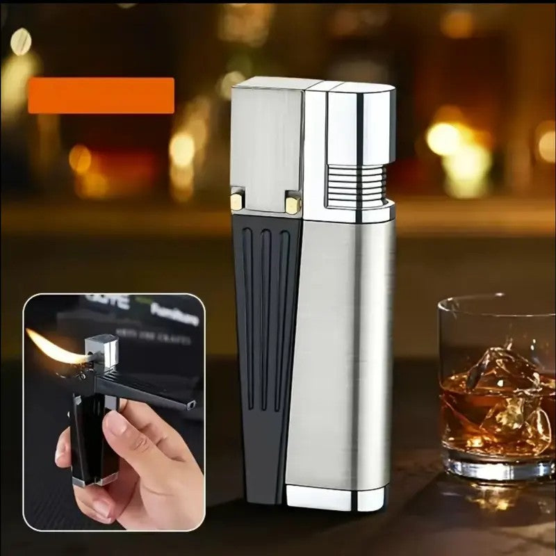 [Foxlume]Windproof 2 in 1  Lighter Refillable Folding with Adjustable Flame .  Refill Hook,  Replacement Filter,Outdoor Adventures.(Not inflated)