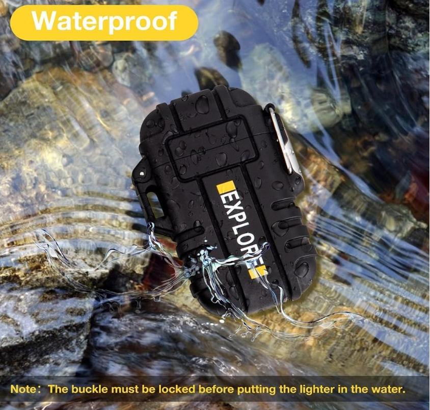 LighterFox Waterproof Electric  Dual Arc Lighter, USB Rechargeable Flameless Plasma Lighters