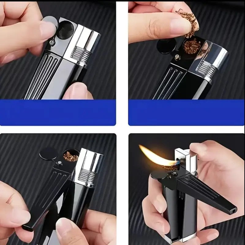 [Foxlume]Windproof 2 in 1  Lighter Refillable Folding with Adjustable Flame .  Refill Hook,  Replacement Filter,Outdoor Adventures.(Not inflated)