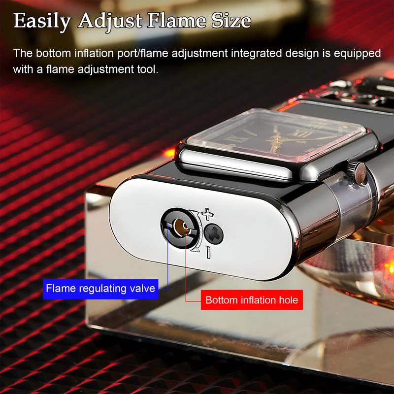 Dual Flame Windproof Lighter | Gun-shaped Head | Dragon-shaped Head