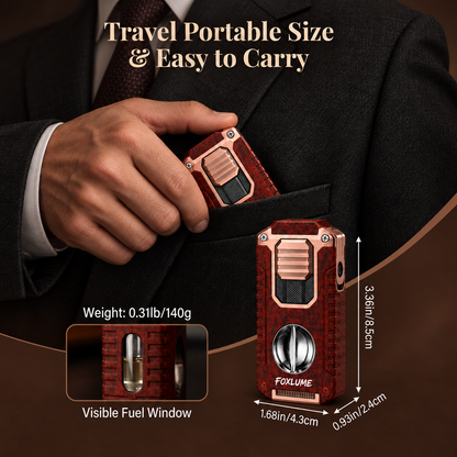 Foxlume | 5-in-1 Triple-Jet Cigar Torch Lighter & EDC Pocket Tool