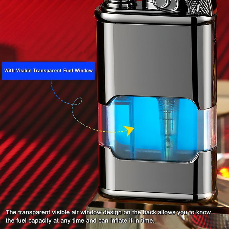 Dual Flame Windproof Lighter | Gun-shaped Head | Dragon-shaped Head