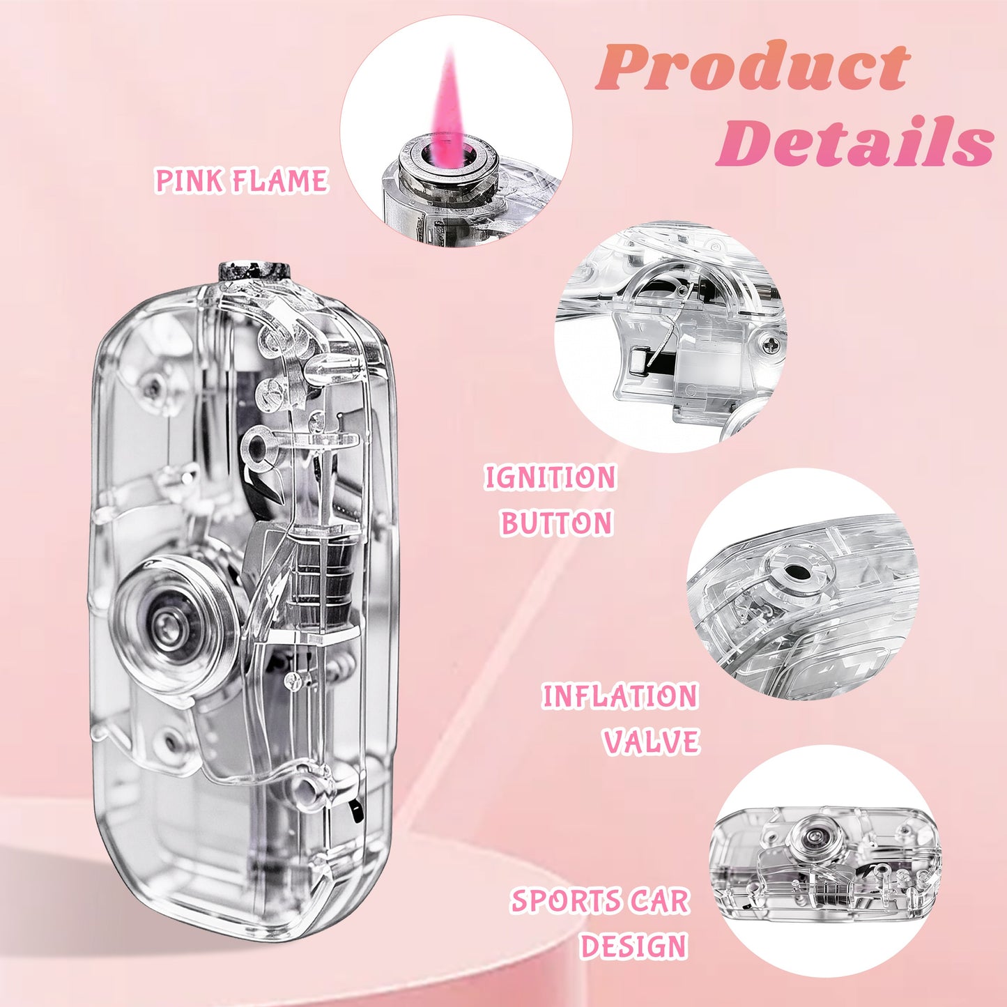 Transparent Decompression Windproof Lighter with DIY Stickers&Gift Box(No Gas)